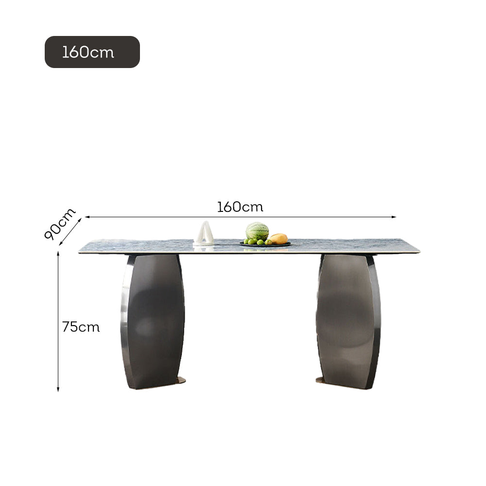 LUXORA DT1191 140/160/180cm Length 12mm Thickness Sintered Stone Tabletop Dining Table