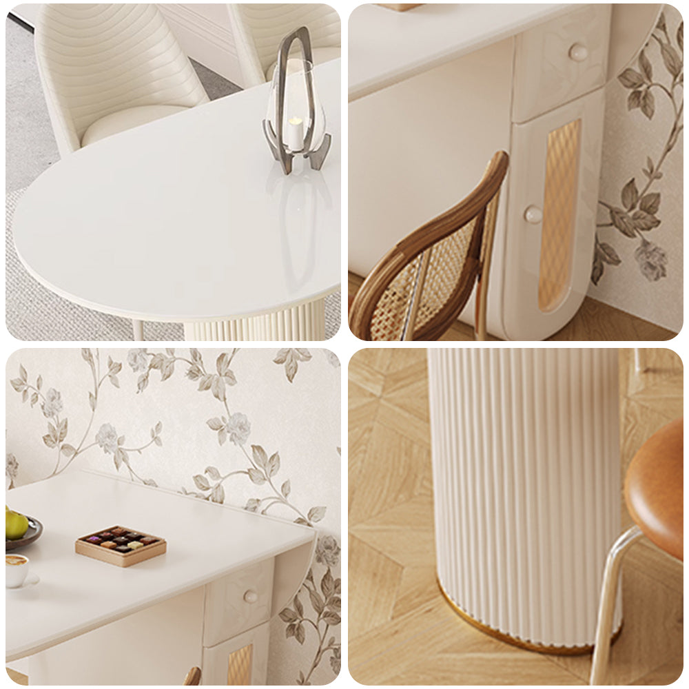 LUXORA DT1212 160/180/200cm Length Sintered Stone Tabletop Dining Table Half-folding Tabletop