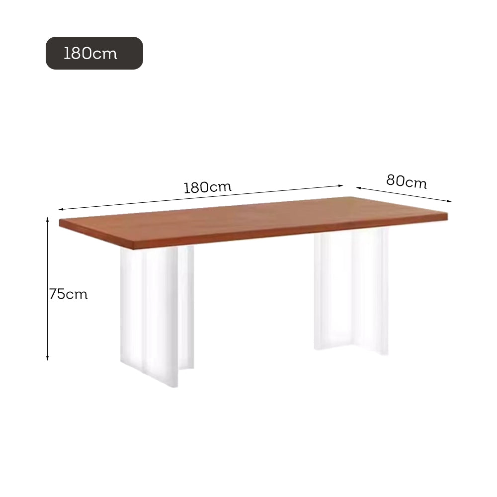 LUXORA DT1220 140/160/180cm Length Dining Table 25mm Thick Solid Wood Tabletop