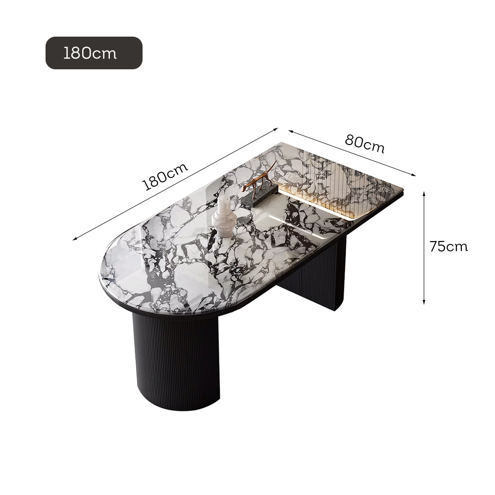 LUXORA DT1224 140/160/180cm Length 12mm Thickness Sintered Stone Tabletop Dining Table