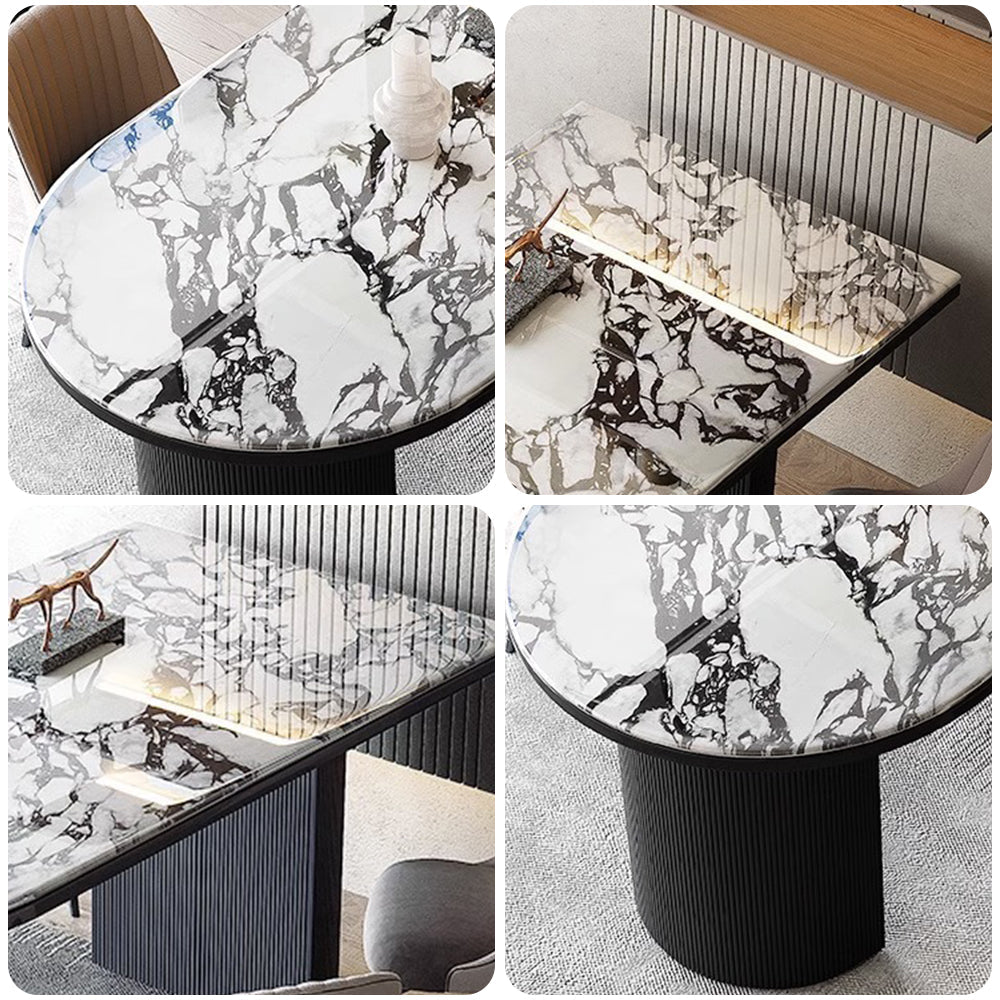 LUXORA DT1224 140/160/180cm Length 12mm Thickness Sintered Stone Tabletop Dining Table