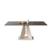 LIVARA DT1225 140/160/180cm Length Sintered Stone Tabletop Dining Table Carbon Steel Legs