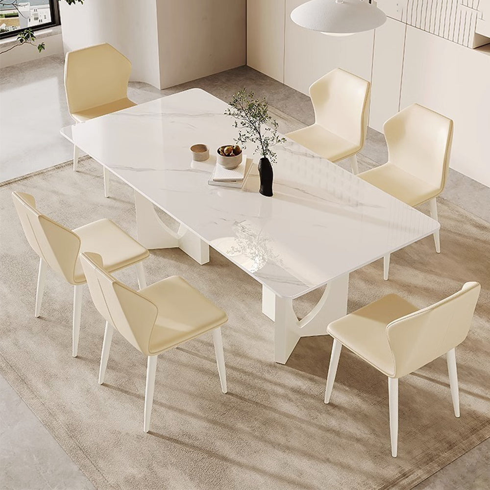 LIVARA DT1226 140/160/180cm Length Sintered Stone Tabletop Dining Table Carbon Steel Legs