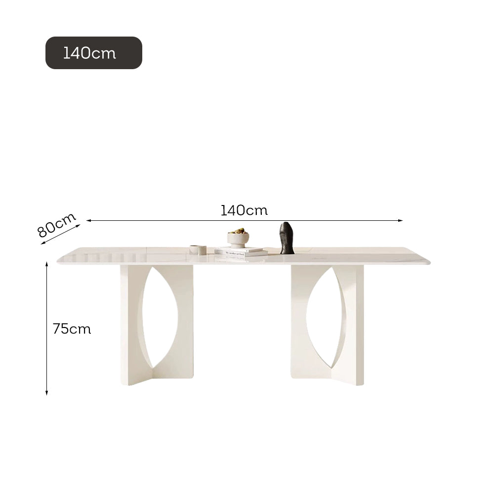 LIVARA DT1226 140/160/180cm Length Sintered Stone Tabletop Dining Table Carbon Steel Legs
