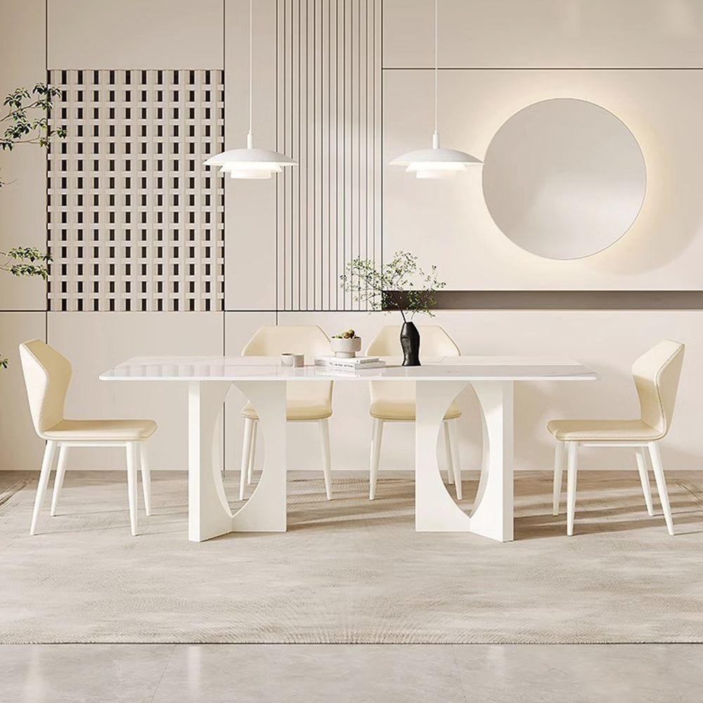 LIVARA DT1226 140/160/180cm Length Sintered Stone Tabletop Dining Table Carbon Steel Legs