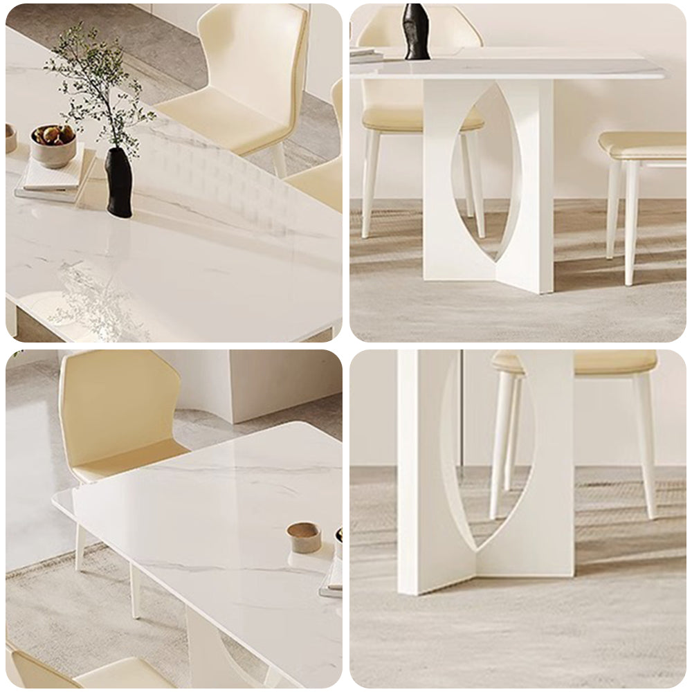 LIVARA DT1226 140/160/180cm Length Sintered Stone Tabletop Dining Table Carbon Steel Legs