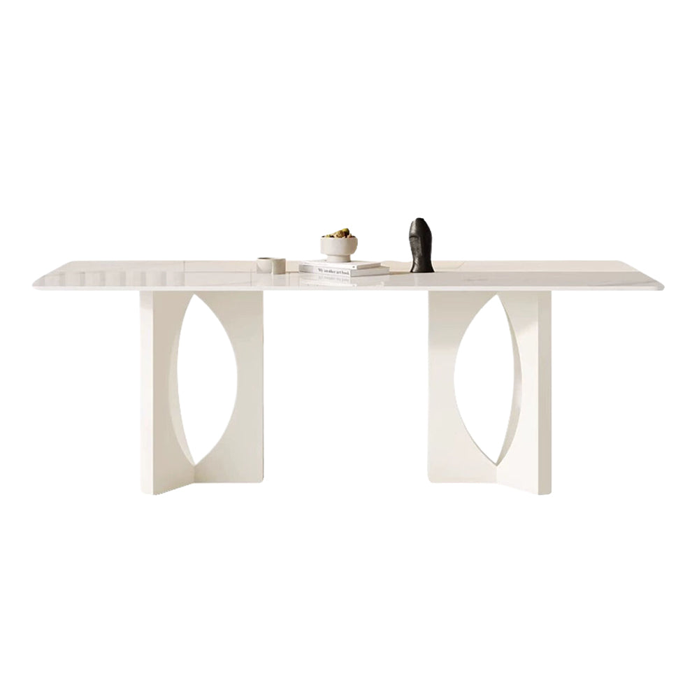 LIVARA DT1226 140/160/180cm Length Sintered Stone Tabletop Dining Table Carbon Steel Legs