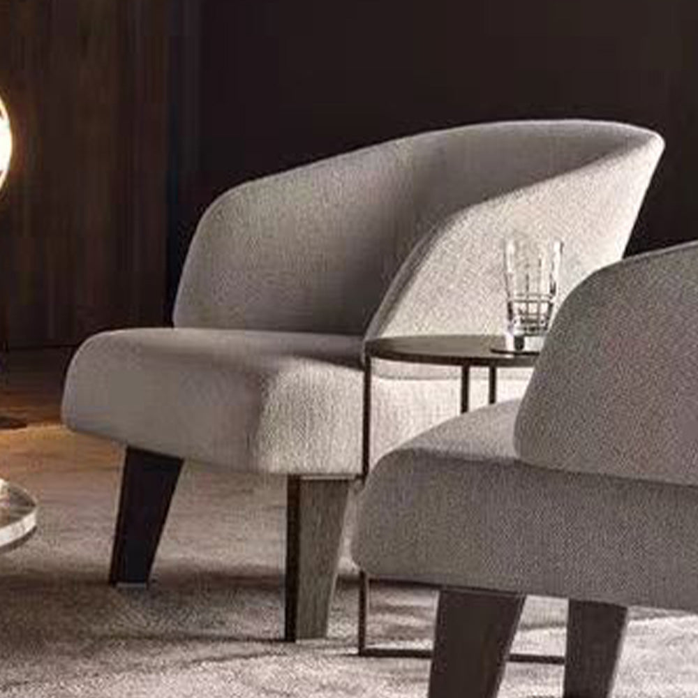 LIVARA EC1005 High-End Design Wooden Frame Black Titanium Steel Leisure Chair