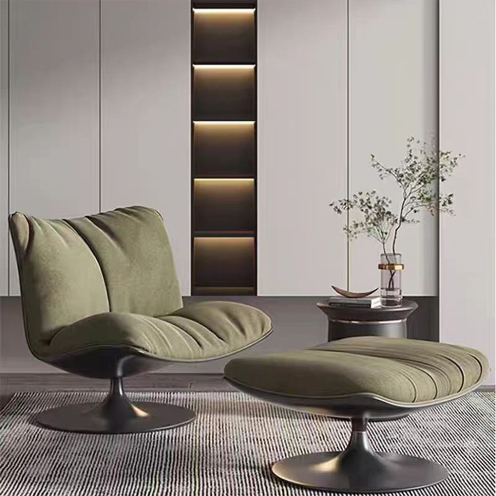 LIVARA EC1006 Fiberglass High-Density Sponge Fabric Swivel Base Duckbill Chair Ottoman