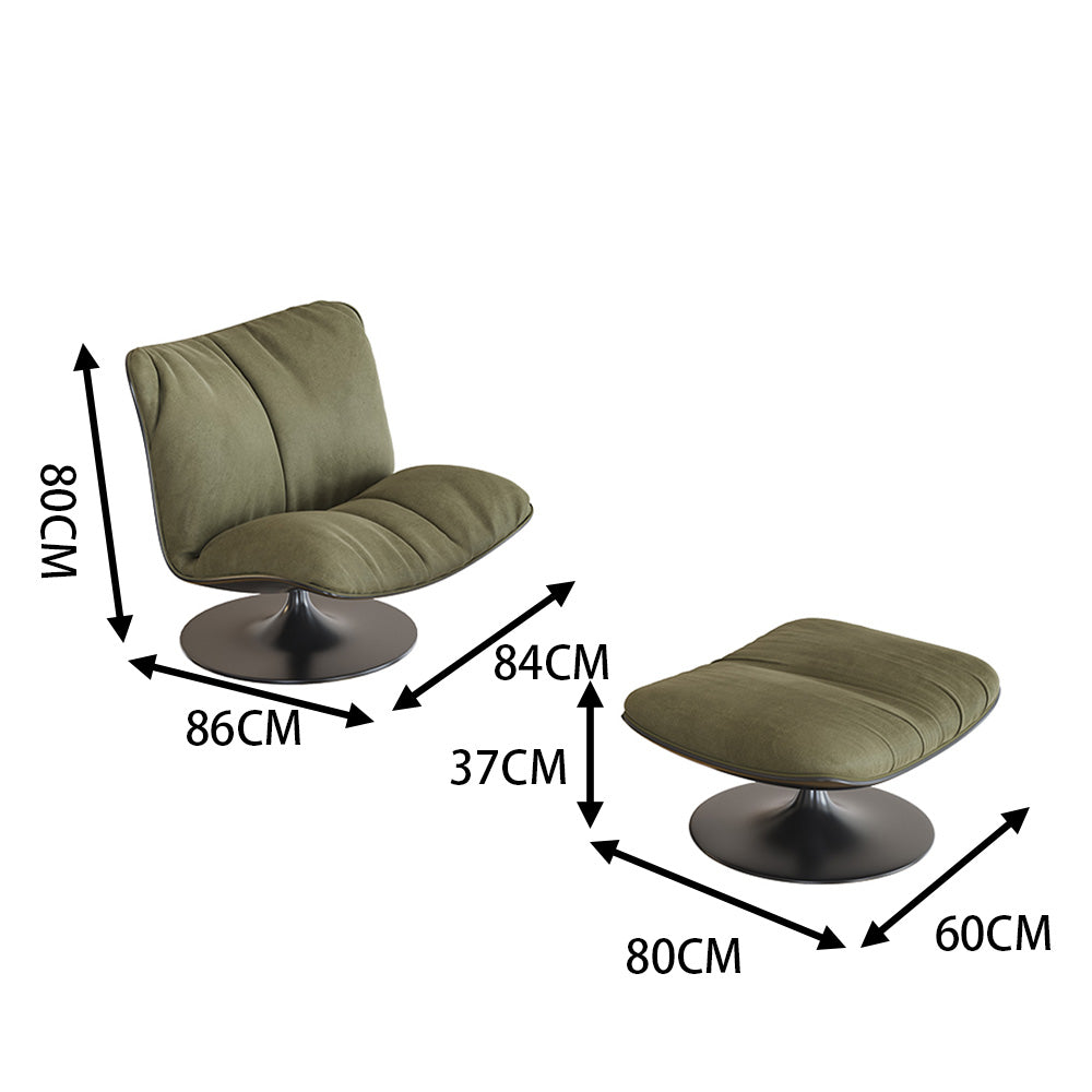 LIVARA EC1006 Fiberglass High-Density Sponge Fabric Swivel Base Duckbill Chair Ottoman