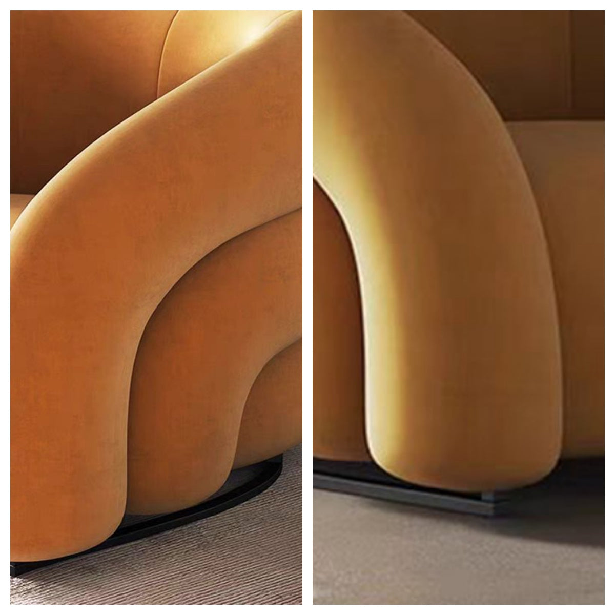 LIVARA EC1010 Rainbow Chair Stainless Steel Velvet Imported Pine Leisure Chair