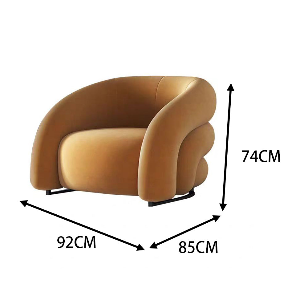 LIVARA EC1010 Rainbow Chair Stainless Steel Velvet Imported Pine Leisure Chair