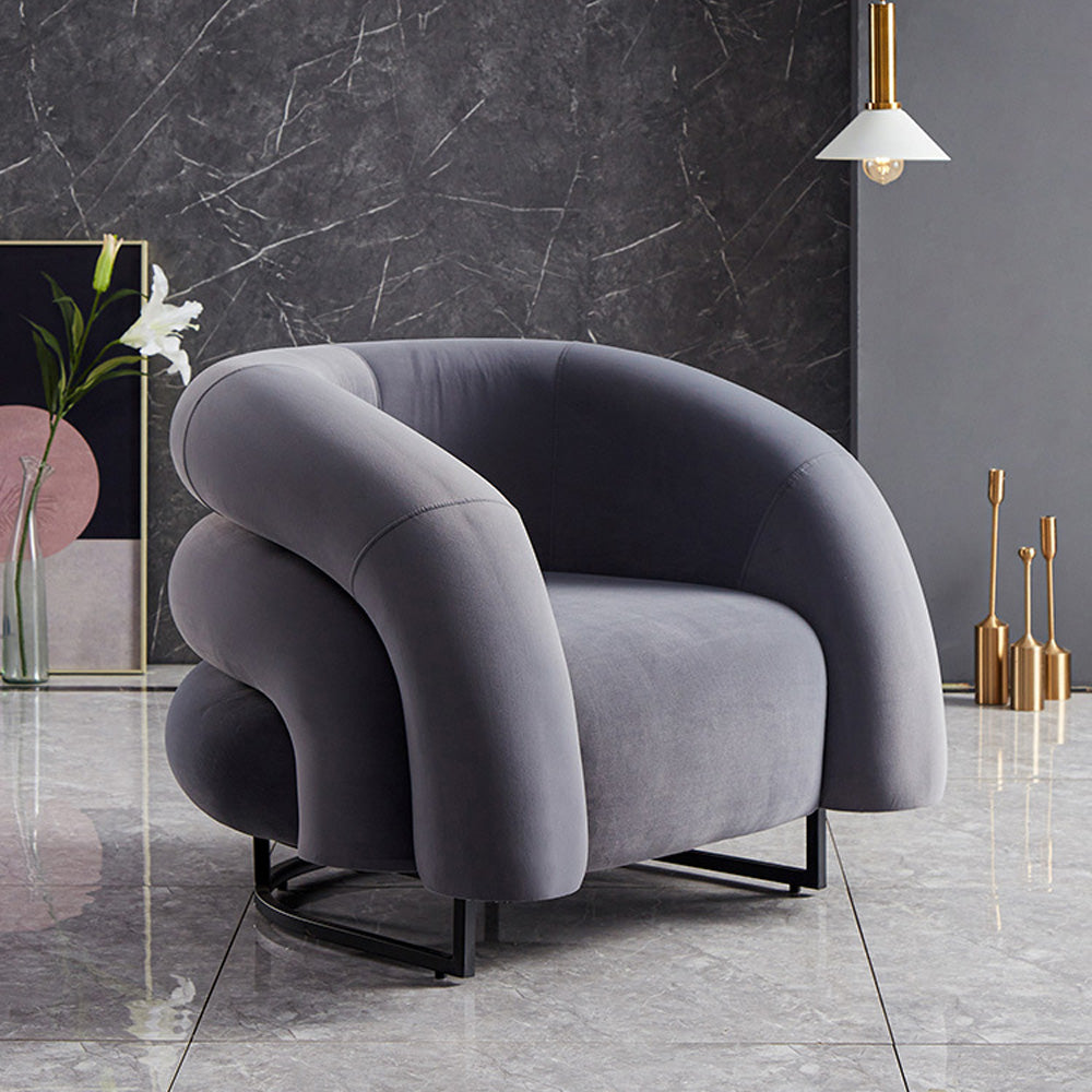 LIVARA EC1010 Rainbow Chair Stainless Steel Velvet Imported Pine Leisure Chair