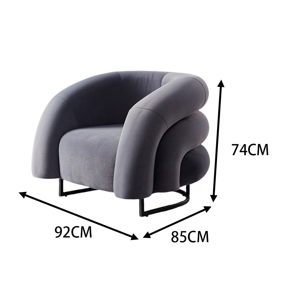 LIVARA EC1010 Rainbow Chair Stainless Steel Velvet Imported Pine Leisure Chair