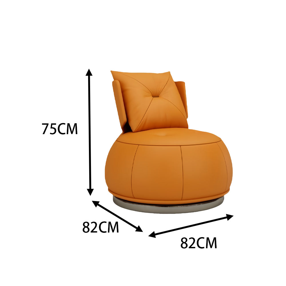 LIVARA EC1012 Iron Frame Faux Leather Sponge Swivel Leisure Chair