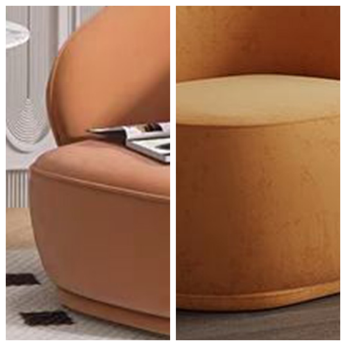 LIVARA EC1023 Shaped Board Solid Wood Frame High-Density Sponge Leisure Chair