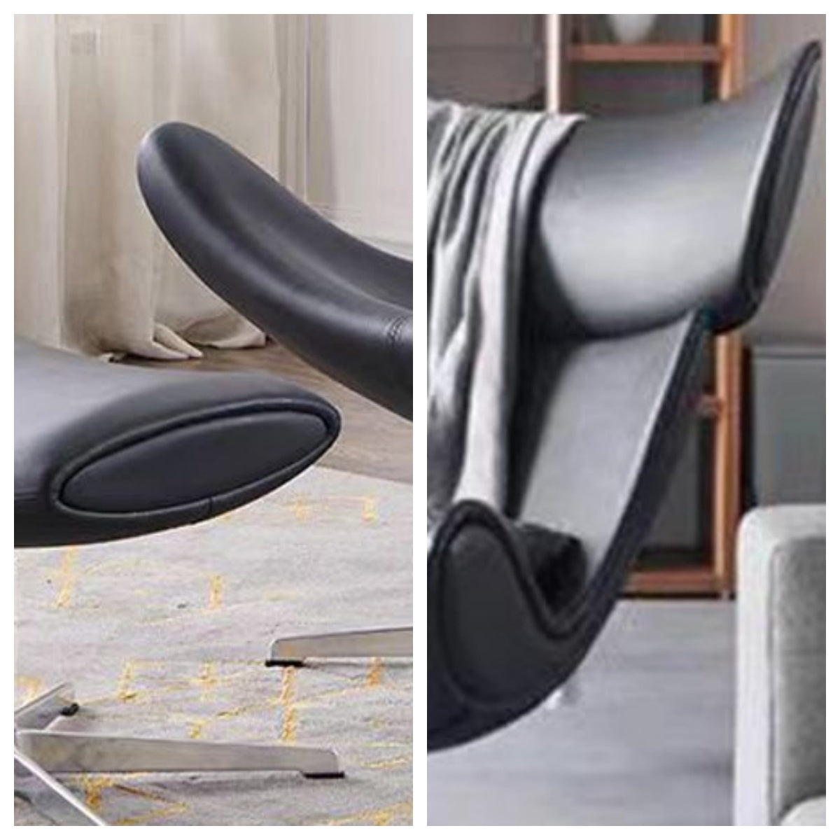 LIVARA EC1025 High-Density Sponge Aluminum Alloy Legs Swivel Chair