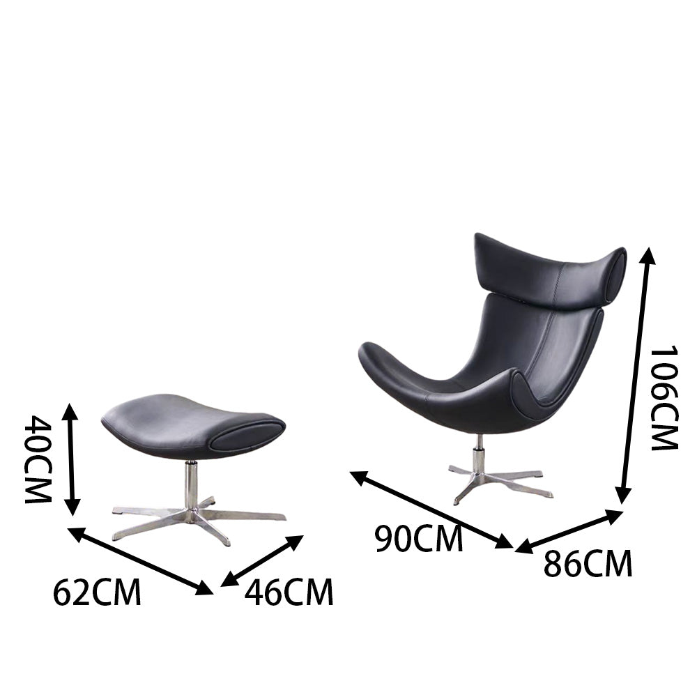 LIVARA EC1025 High-Density Sponge Aluminum Alloy Legs Swivel Chair