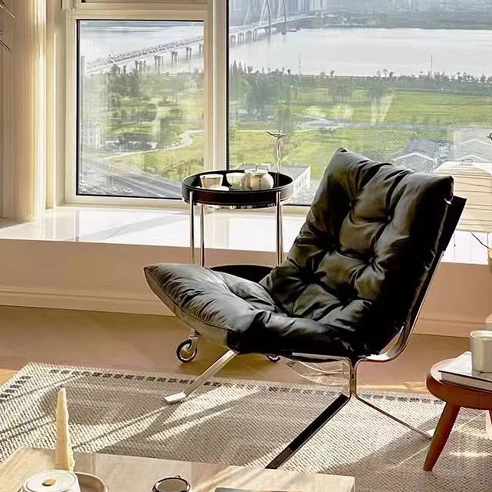 LIVARA EC1029 Stainless Steel Down Feather Ultra Fiber Leather Leisure Chair