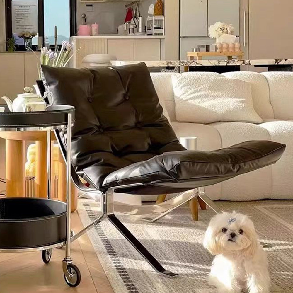 LIVARA EC1029 Stainless Steel Down Feather Ultra Fiber Leather Leisure Chair