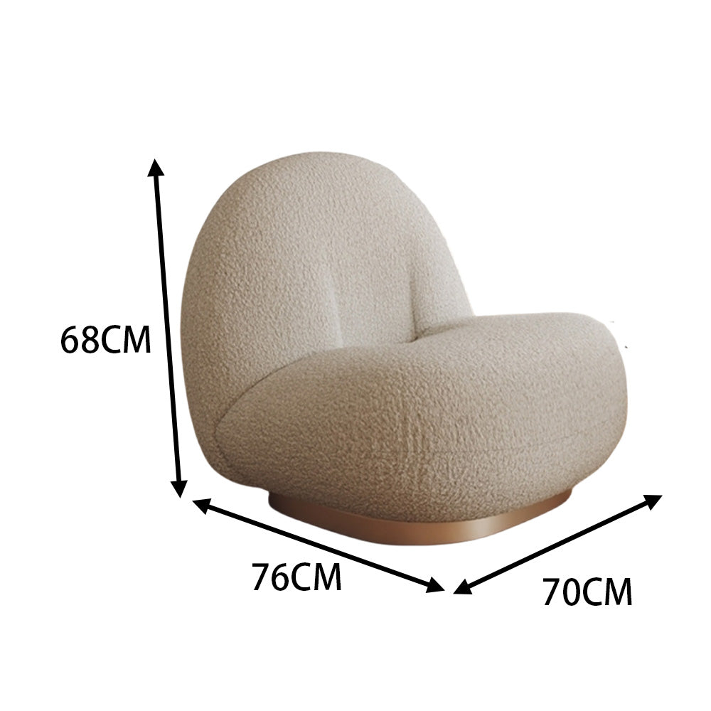 LIVARA EC1030 High-Density Sponge Titanium-Plated Stainless Steel Leisure Chair