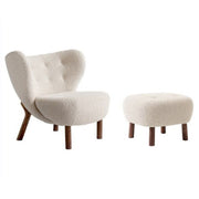 LIVARA EC1031 Solid Wood Lambswool High-Density Sponge Leisure Chair