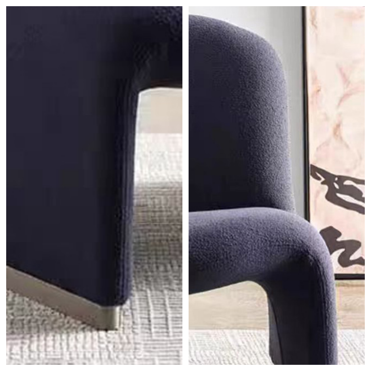 LIVARA FC1033 Hill Design Velvet Creamy Fashion Leisure Chair