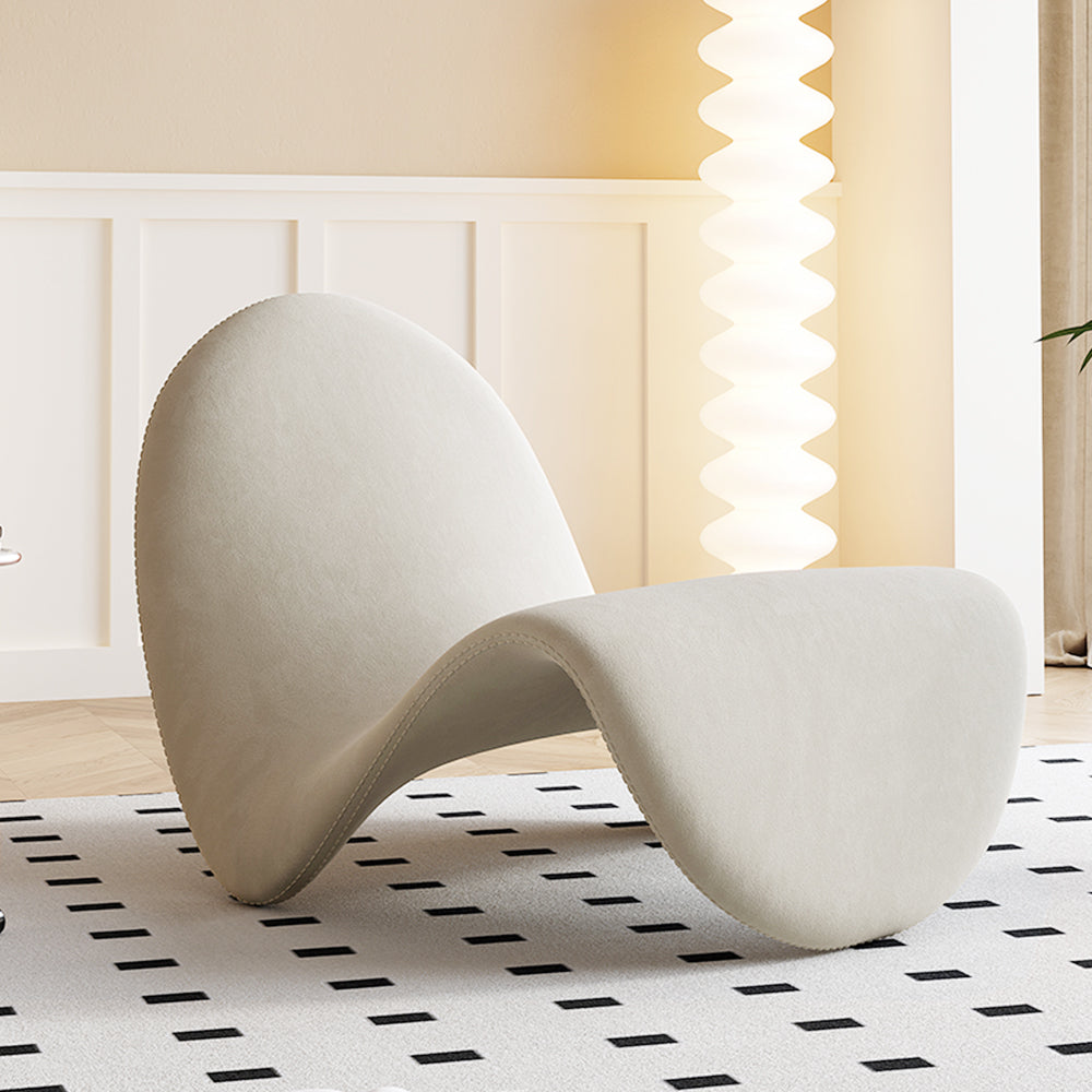 LIVARA EC1034 Tongue-shaped Leisure Chair Velvet Fabric