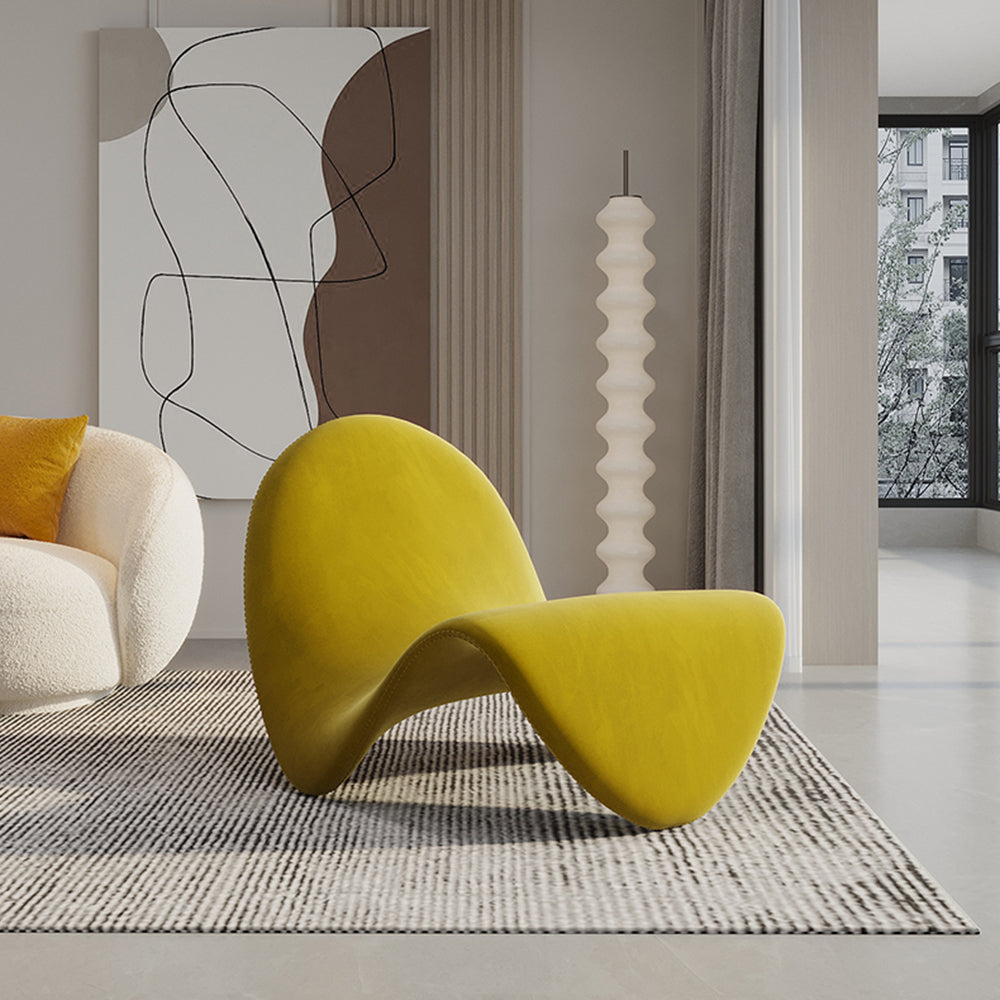 LIVARA EC1034 Tongue-shaped Leisure Chair Velvet Fabric