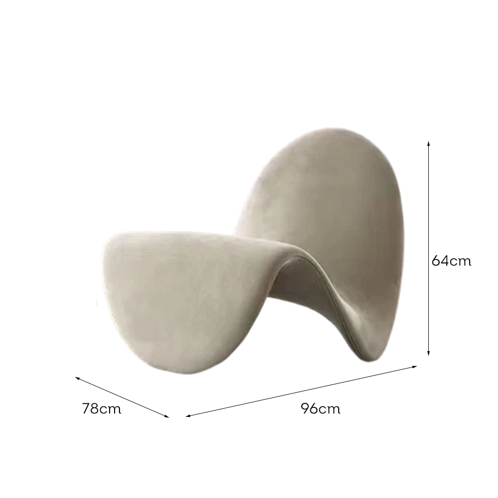 LIVARA EC1034 Tongue-shaped Leisure Chair Velvet Fabric