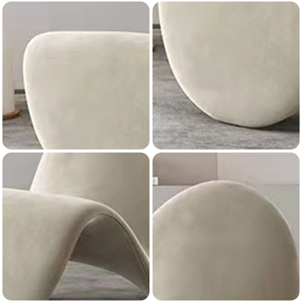 LIVARA EC1034 Tongue-shaped Leisure Chair Velvet Fabric