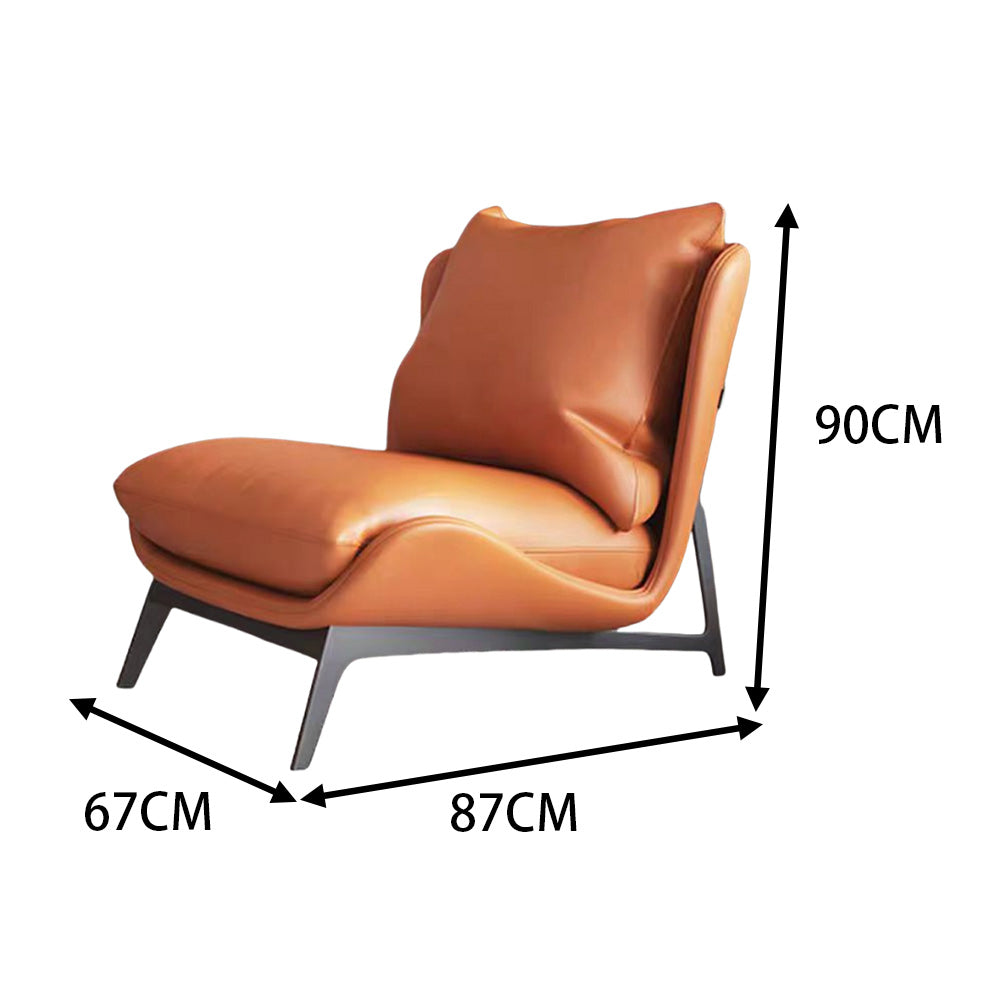 LIVARA EC1035 Minimalist Design Curved Wood Down Feather Leisure Chair