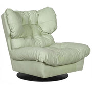 LIVARA EC1022 Wooden Frame Stainless Steel Round Base Matte Fabric Leisure Chair