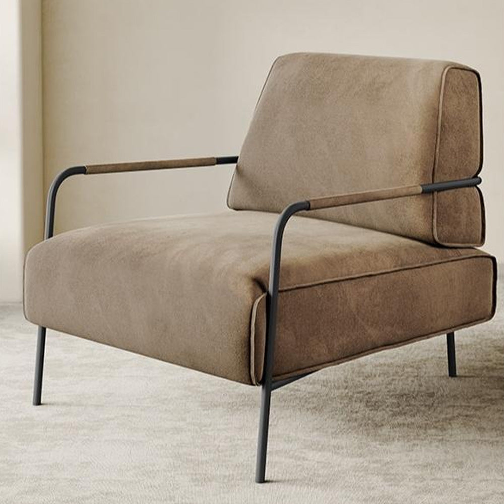 LIVARA EC1036 High-End Design Iron Frame Solid Wood Frame Leisure Chair