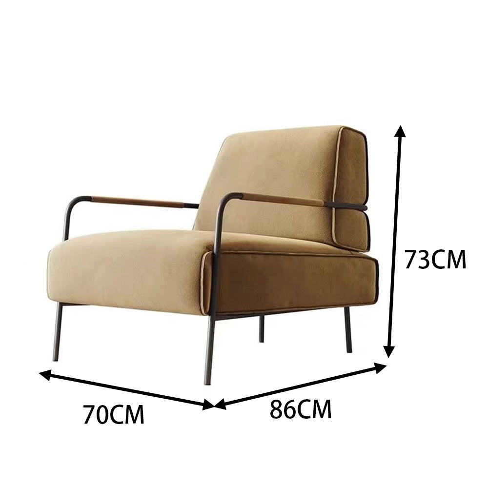 LIVARA EC1036 High-End Design Iron Frame Solid Wood Frame Leisure Chair