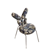 LIVARA EC1040 Floral Print Leisure Chair/Dining Chair Stainless Steel Legs