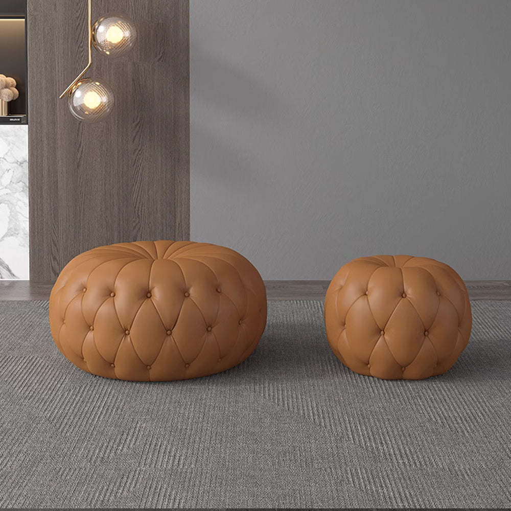 LIVARA EC1044 78cm Pumpkin-shaped Leisure Chair Faux Leather