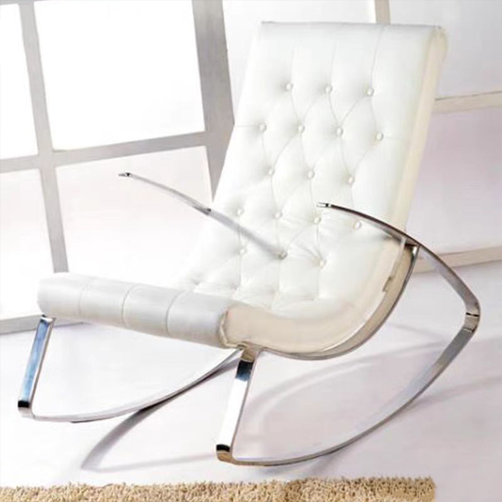 LIVARA EC1052 Stainless Steel Bentwood High-Density Foam Rocking Chair