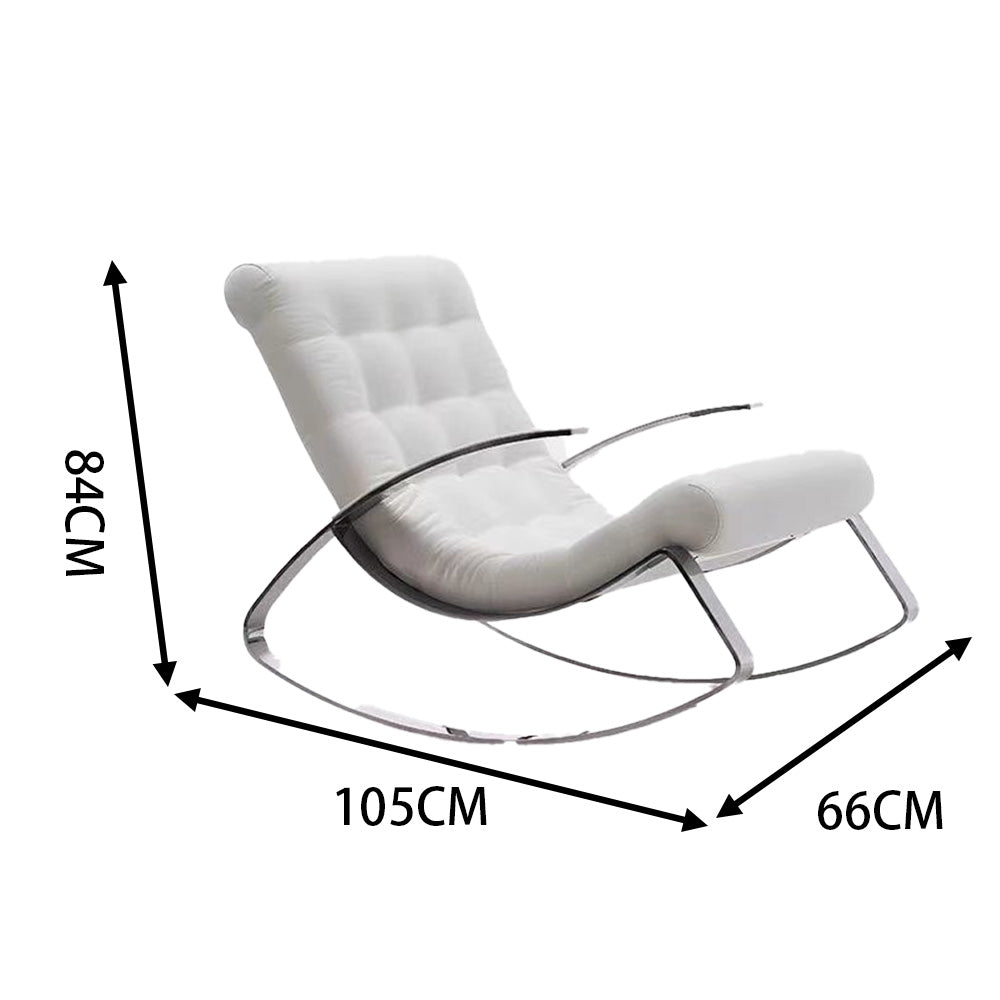 LIVARA EC1052 Stainless Steel Bentwood High-Density Foam Rocking Chair