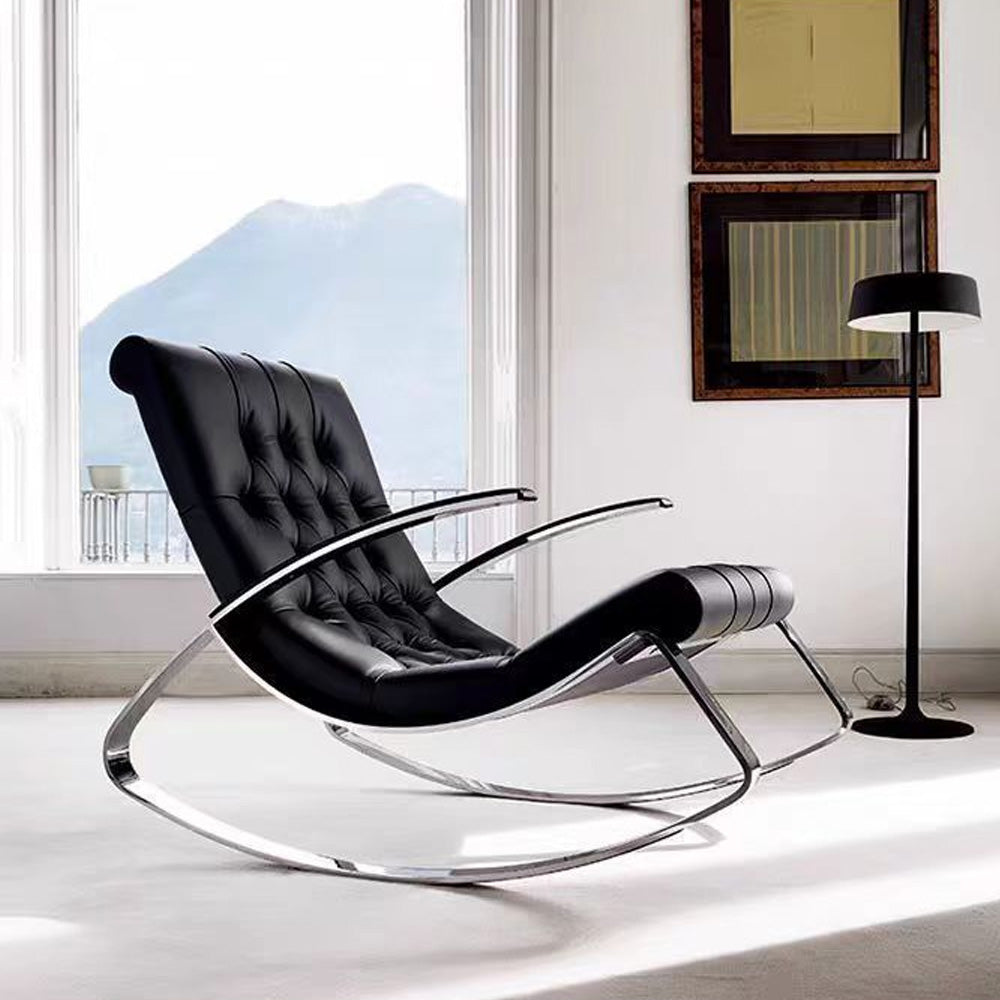 LIVARA EC1052 Stainless Steel Bentwood High-Density Foam Rocking Chair