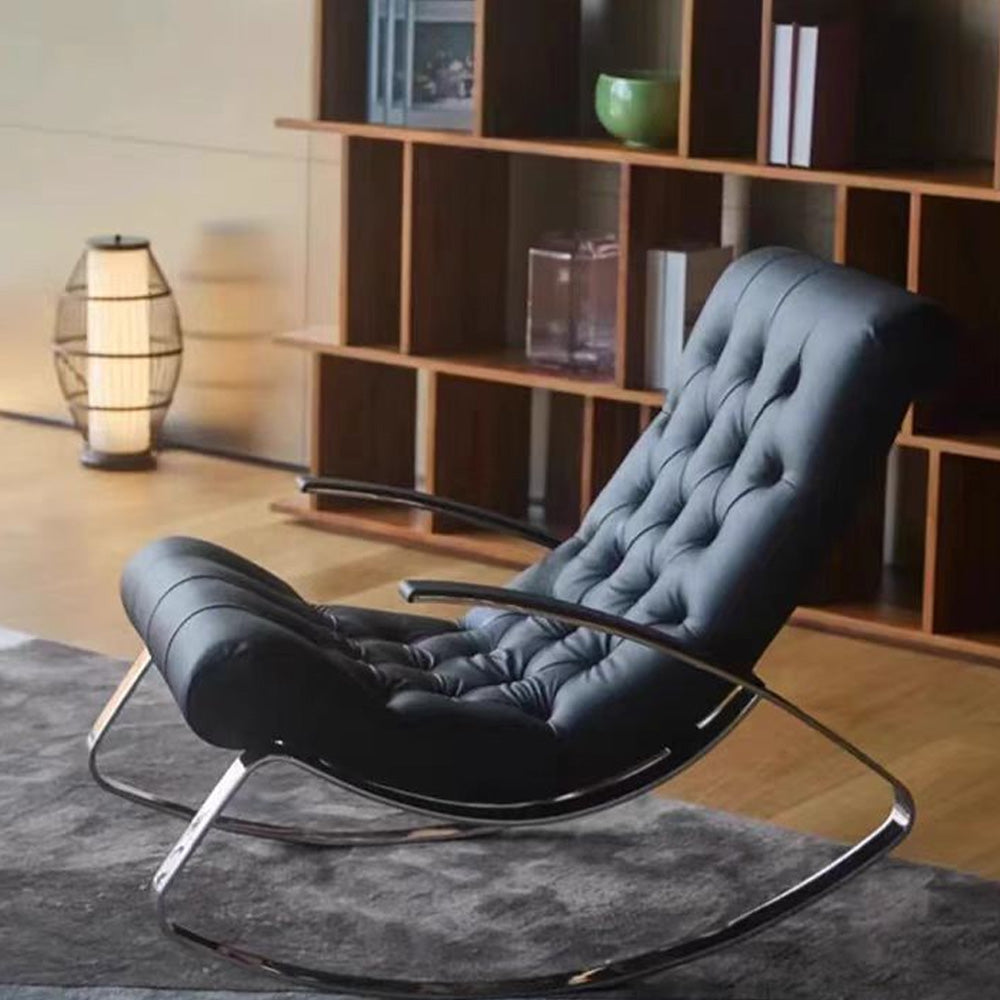 LIVARA EC1052 Stainless Steel Bentwood High-Density Foam Rocking Chair