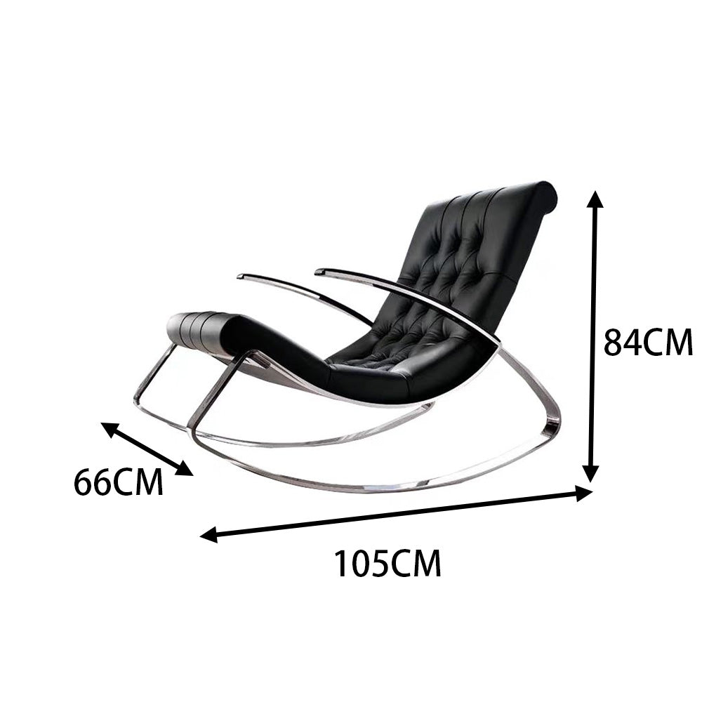 LIVARA EC1052 Stainless Steel Bentwood High-Density Foam Rocking Chair