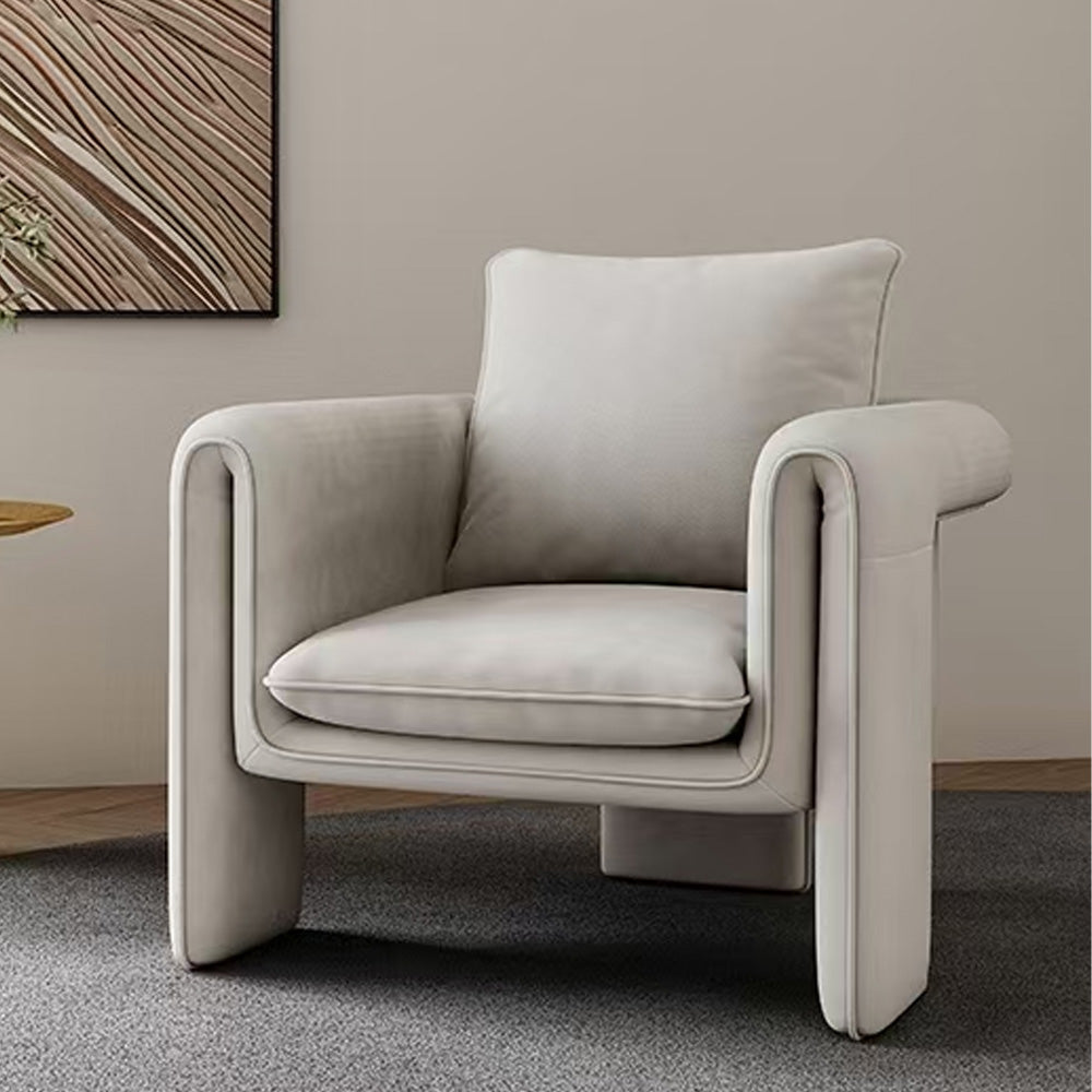 LIVARA EC1054 Bentwood Frame Velvet Fabric Leisure Chair