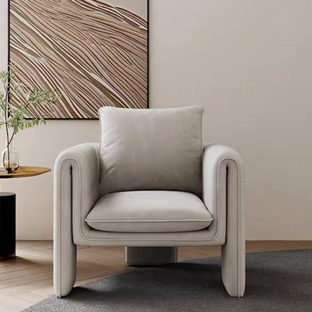 LIVARA EC1054 Bentwood Frame Velvet Fabric Leisure Chair