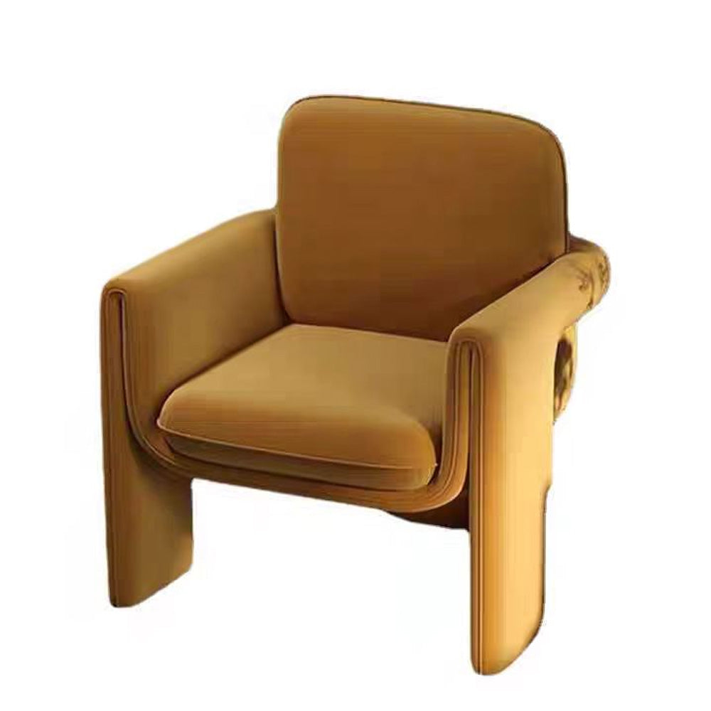 LIVARA EC1054 Bentwood Frame Velvet Fabric Leisure Chair