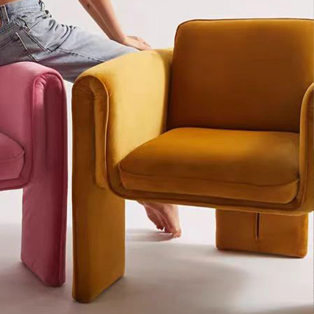 LIVARA EC1054 Bentwood Frame Velvet Fabric Leisure Chair