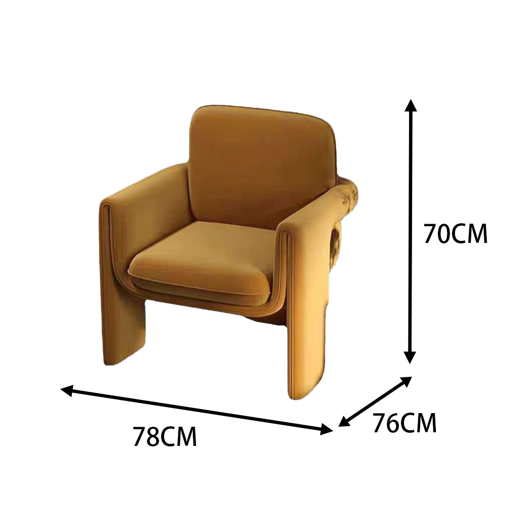 LIVARA EC1054 Bentwood Frame Velvet Fabric Leisure Chair