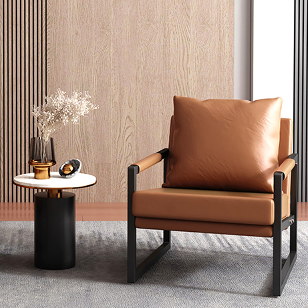 LIVARA EC1056 Leisure Chair with Eucalyptus Frame, High-Density Foam, and Black Frame Legs