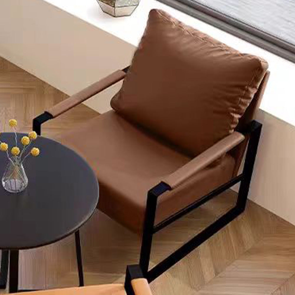 LIVARA EC1056 Leisure Chair with Eucalyptus Frame, High-Density Foam, and Black Frame Legs