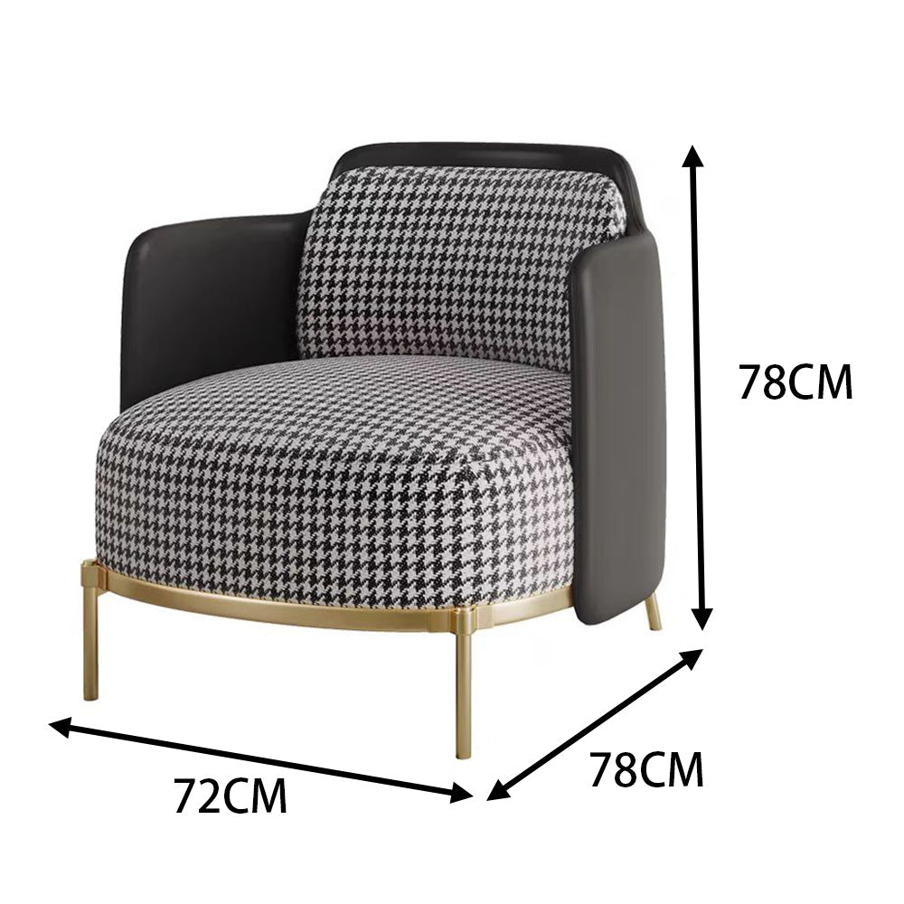 LIVARA EC1059 Curved Wood and Eucalyptus Frame with High-Density Foam Leisure Chair